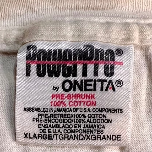 Oneita XL Bowling T-Shirt Mens Cream Fair Vintage ABC Strike Ten Graphic Tee - Picture 8 of 10